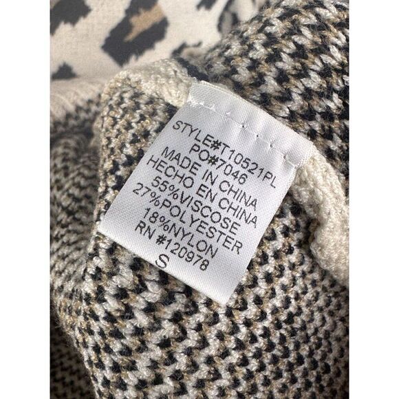 Entro Anthropologie Leopard Print Ultra-Soft Crewneck Sweater Sz S EUC - Picture 7 of 9